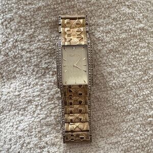 Elgin Gold-Tone Bracelet Dress Watch Vintage Retro Genta Style Band 1970’s